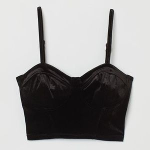 H&M Velour Corset-Style Top
